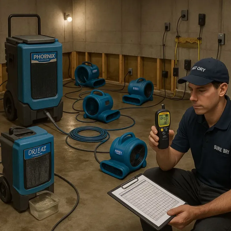 Structural Drying and Dehumidification process in Fort Rucker, AL
